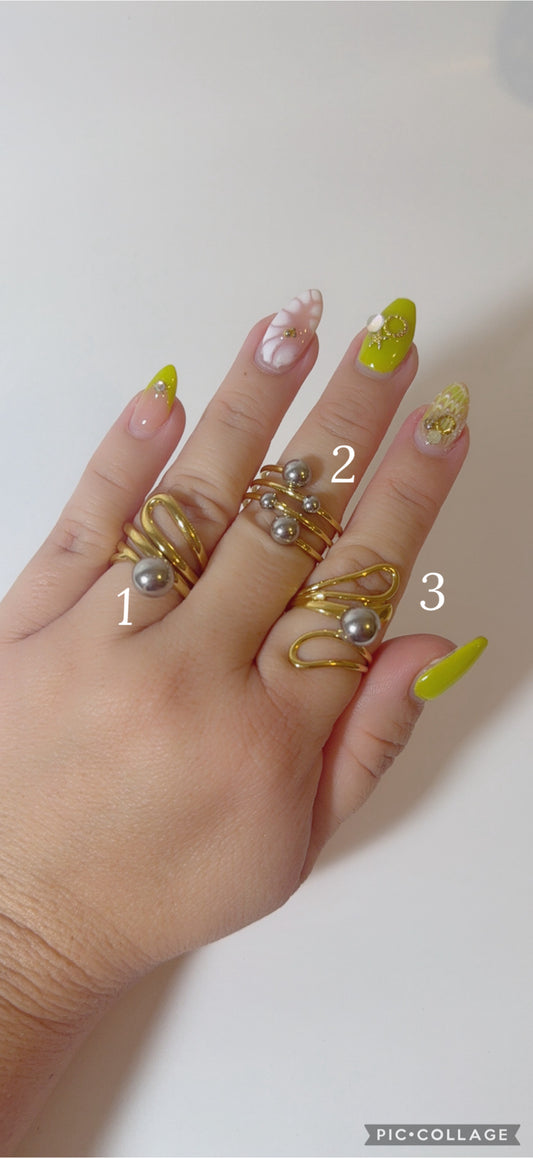 Two Tones Ball Rings