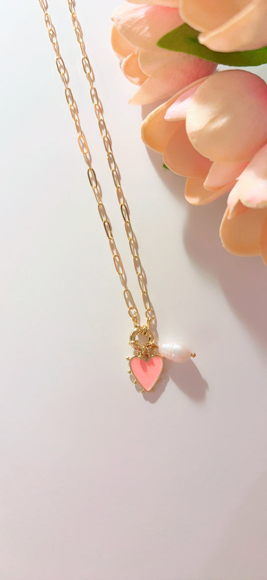 Heart & Pearl Necklace