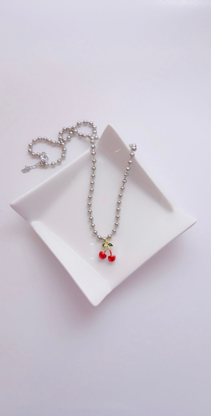 Two Tone Mini Cherry Necklace 🍒