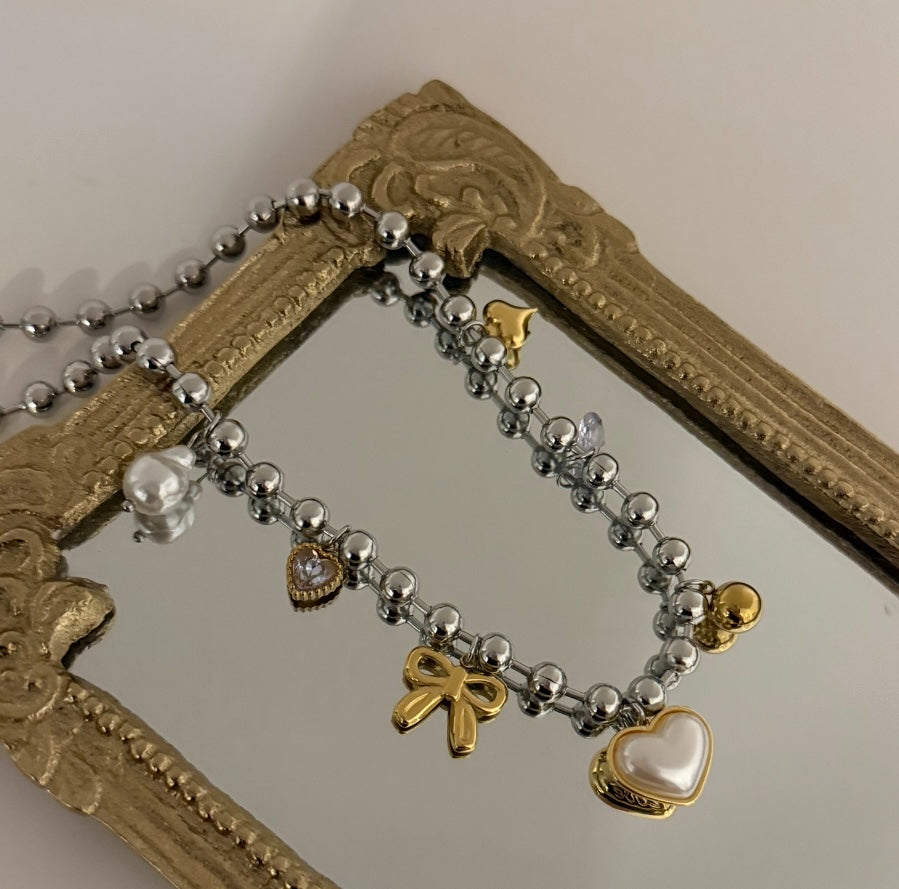 Silver & Gold Heart Necklace