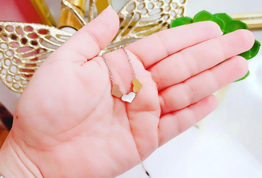 Heart Three Color Stainless Steel Necklace