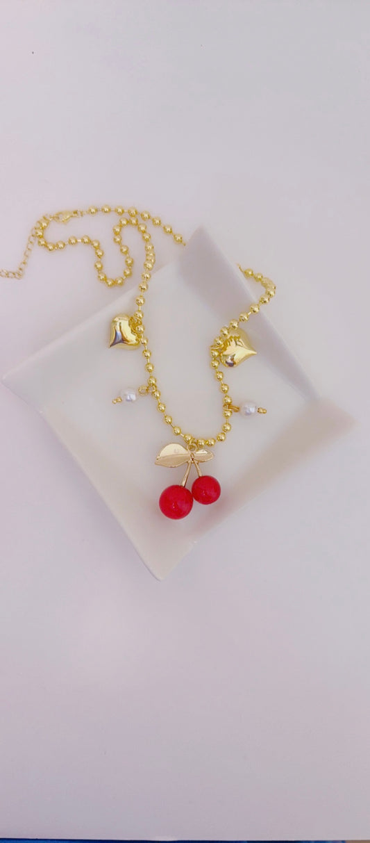 Cherry & Heart Necklace