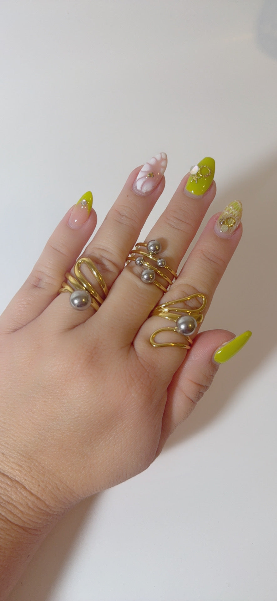 Two Tones Ball Rings