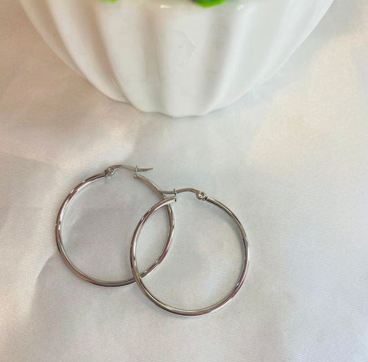 Silver Hoops